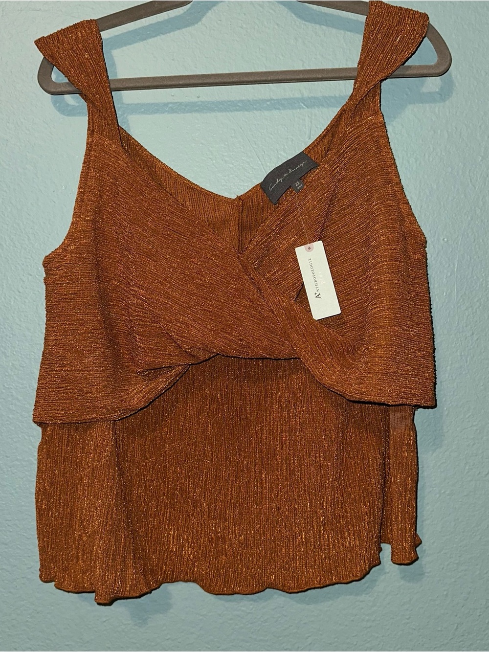 Burnt orange shimmery blouse